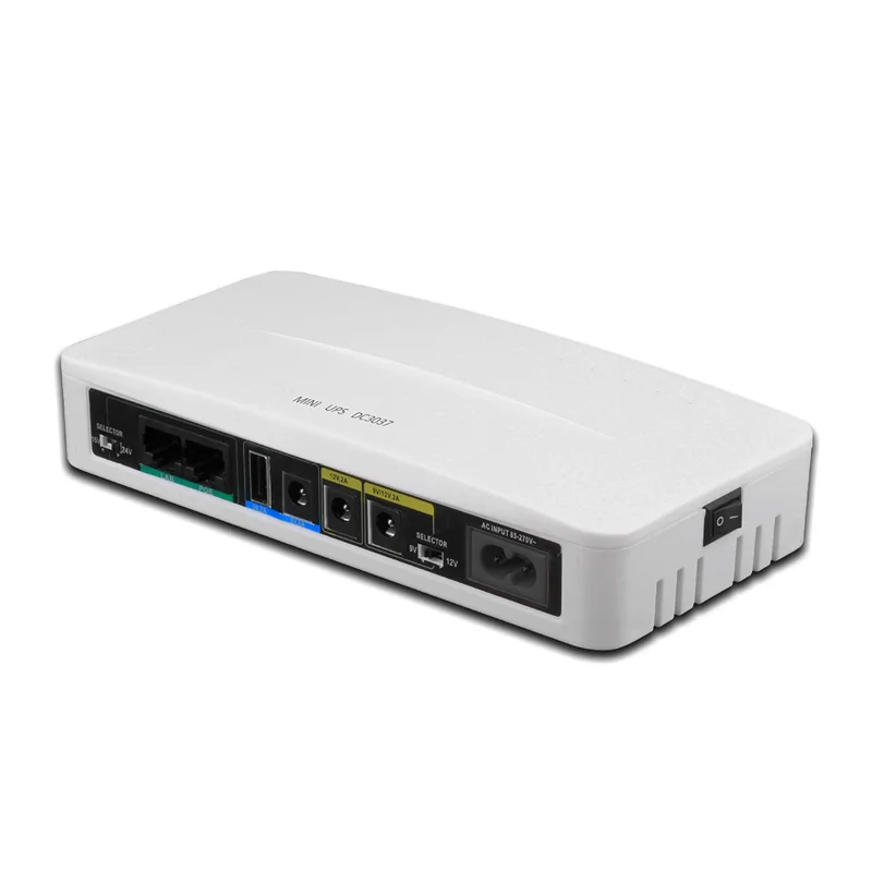 5V 9V 12V 24V Neurobiteľné napájacie napájanie Mini UPS PoE 11000MAH Batéria Batéria pre WiFi Router CCTV (EÚ Plug)