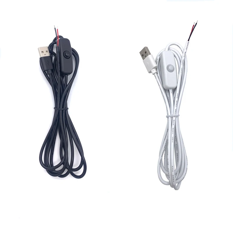 5V DC 2 PIN 1,5 m USB 501 prepínač predlžovací kábel KABEL KONEKTOR LED šnúra LED čip LEFT Nočné ľahké svetlo svetlo DOSK