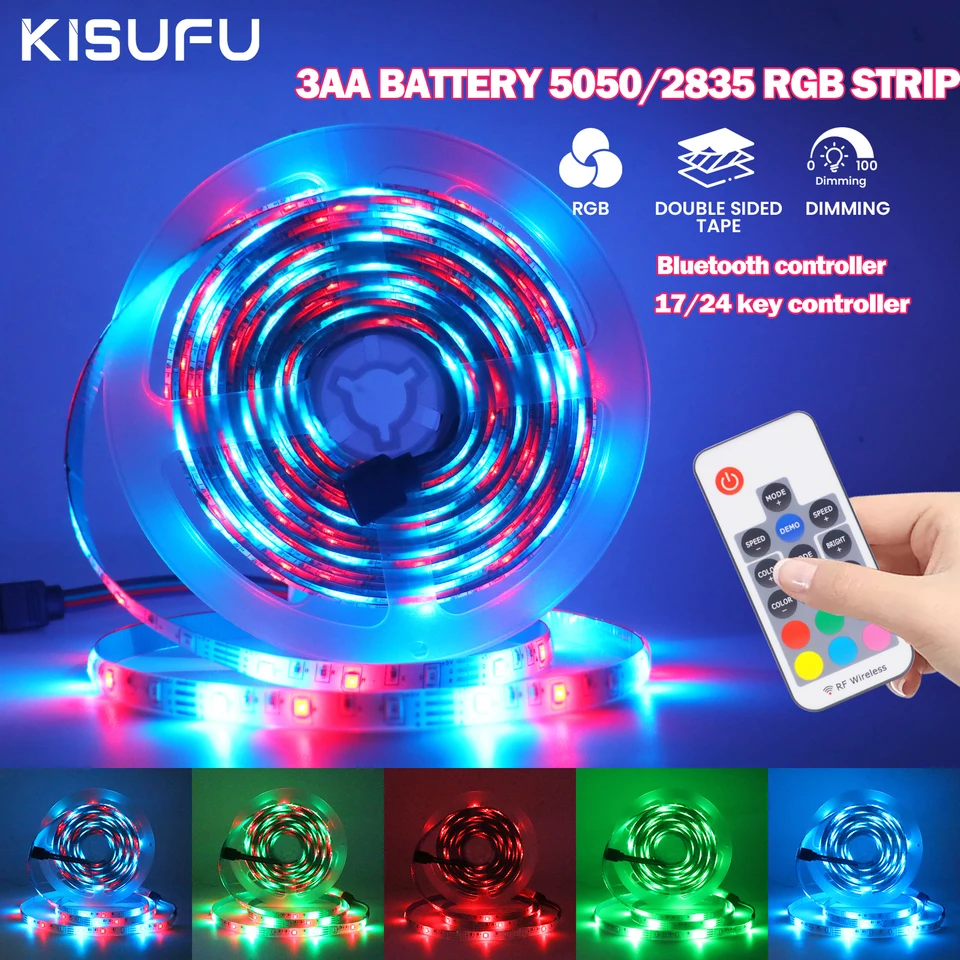 5V RGB Strip LED LEG LIGHT BATTERSKÁ PRÁVA 5050/2835 Bluetooth/17Ke Diaľkové ovládanie súpravy Flexibilná LED páska Diódové lepidlo TV podsvietenia TV TV TV
