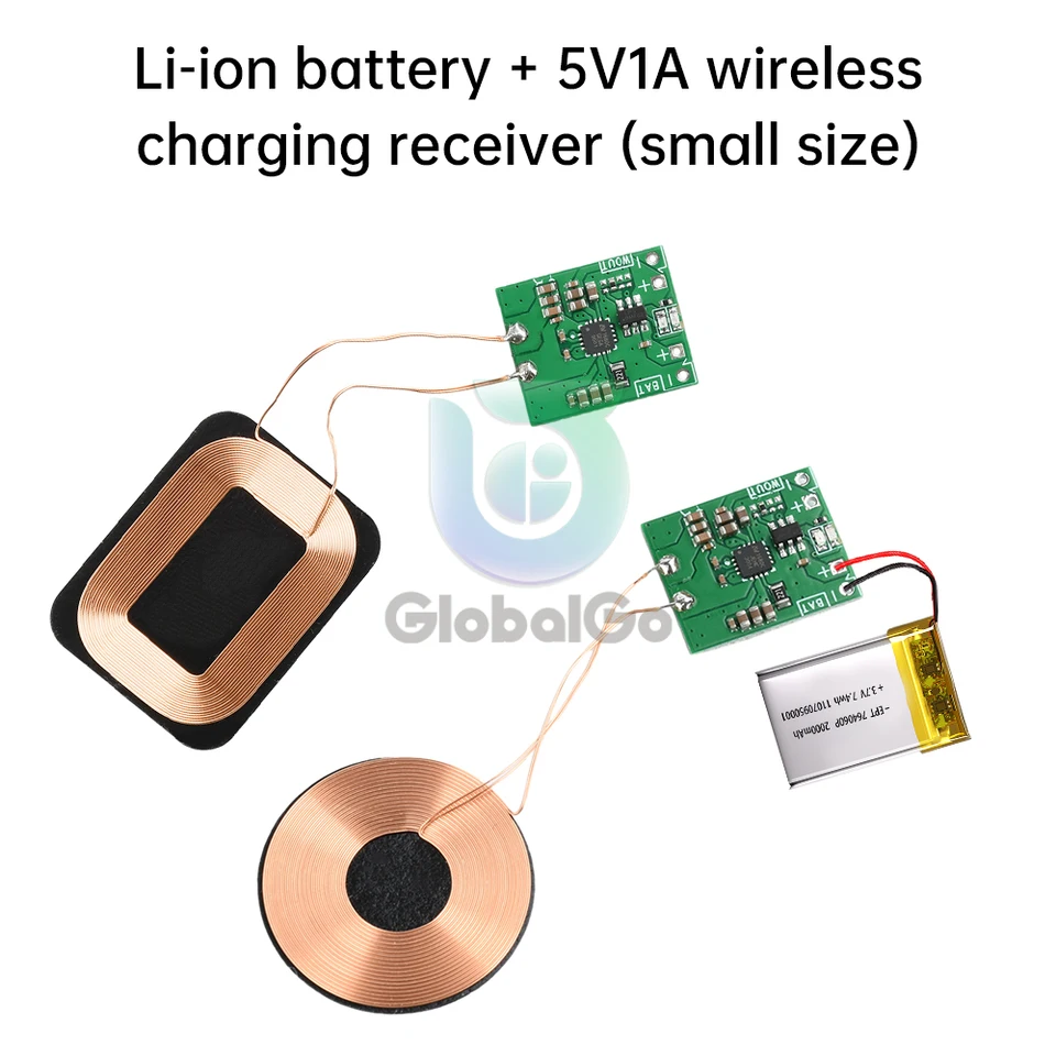 5W bezdrôtové nabíjačky Modul PCBA Circuit Coil Board Littium Battery Wireless nabíjanie vstavanej schémy modifikácie 3,7 V