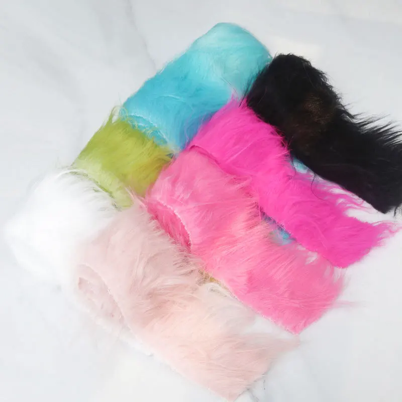 5x180 cm dlhé faux kožušinové plyšové hodvábne tkanina ručne vyrábané DIY Dollment Garment Toy Brady Immitácia vlasov Fox Fox Fur Plyšová stuha Tkanina