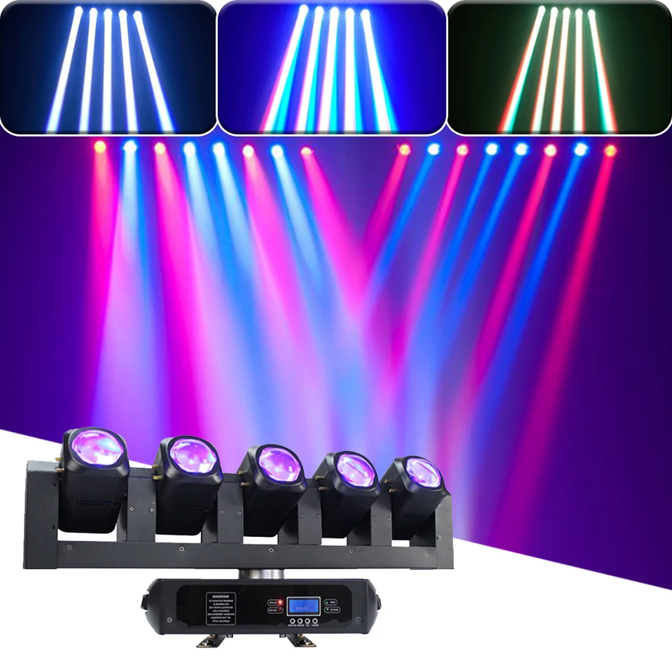 5x40W RGBW Super BEAM LED pohybujúce sa hlavu LIGHT DISCO 6X20W LED SLOBE LILLOBY DJ PARTY Svadobná škvrna Light Bar Beam Line projektor