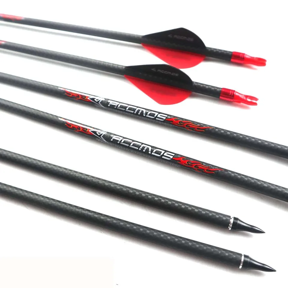 6/12ks 3K Pure Carbon Arrow chrbtica 200 250 300 350 400 500 600 ID 6,2 mm 32 palcov pre lov lukostrelcov