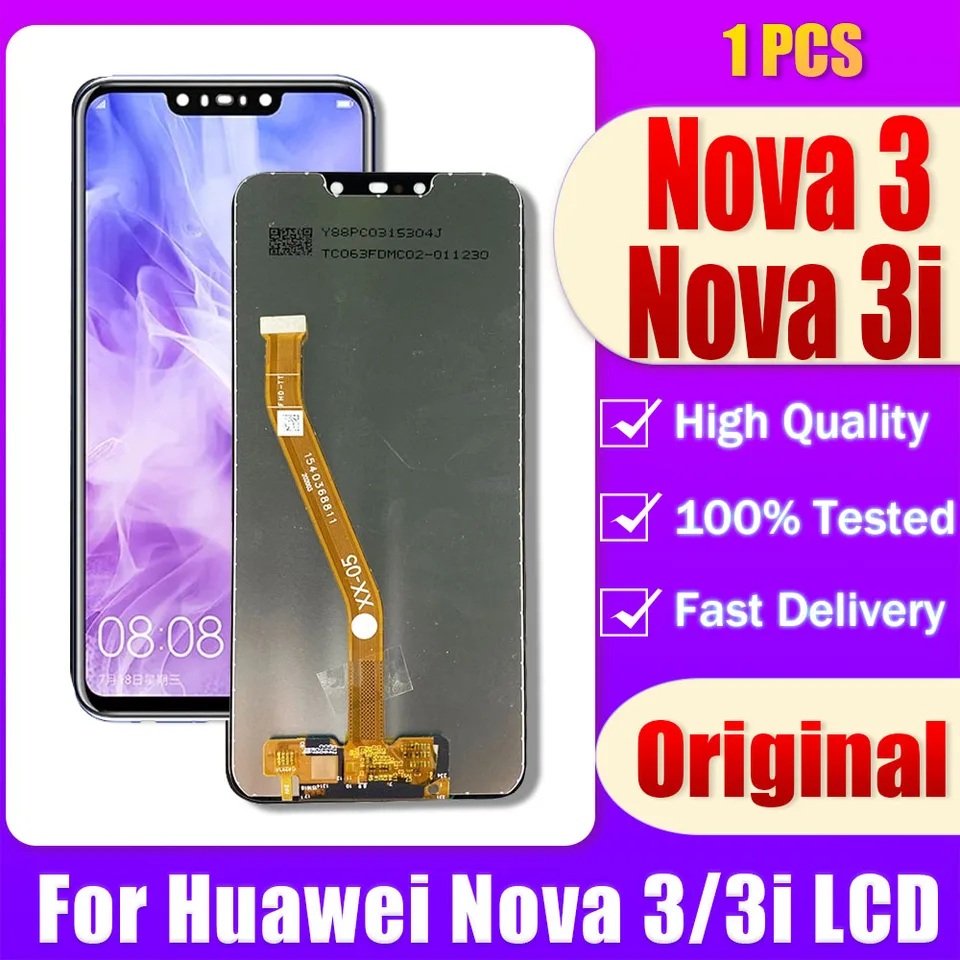6.3 '' originál pre Huawei Nova 3 LCD PAR-LX1 PAR-LX9 PAR-AL00 DISPLATNÁ DOPRAVA PRE HUAWEI NOVA 3I INE-LX1 LCD