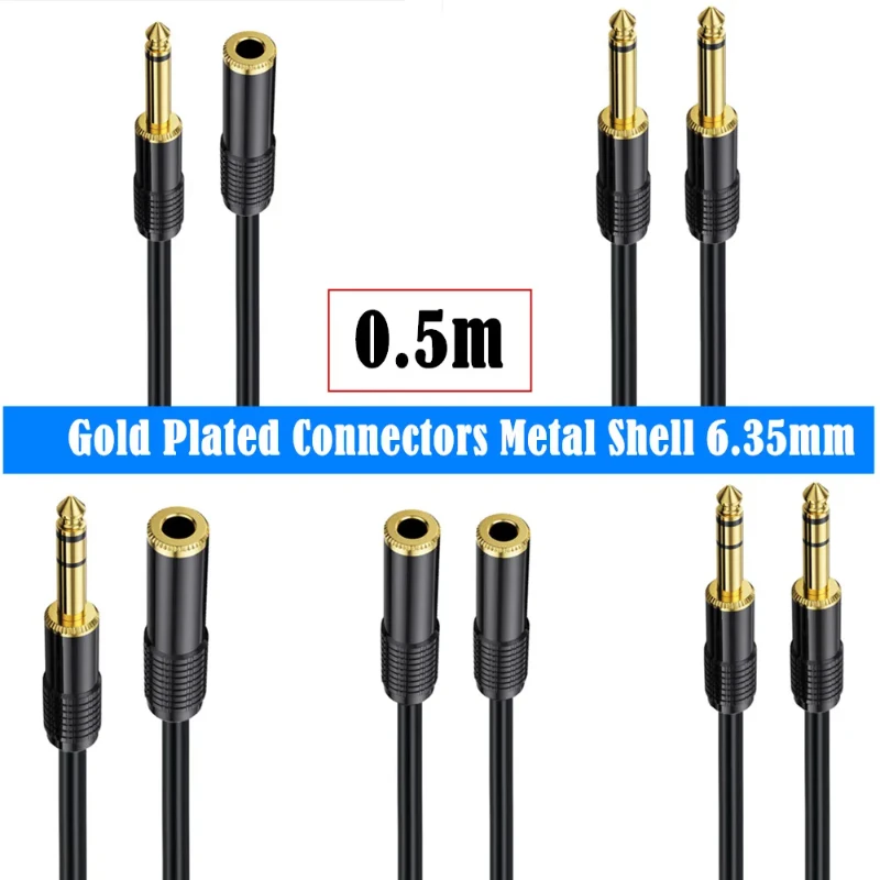 6,35 mm audio interconnect Cord6.35 mm Balanced Line for Electric GuitarbassKeyboardModeMixerAmPliftifeAmpspeakqualizer