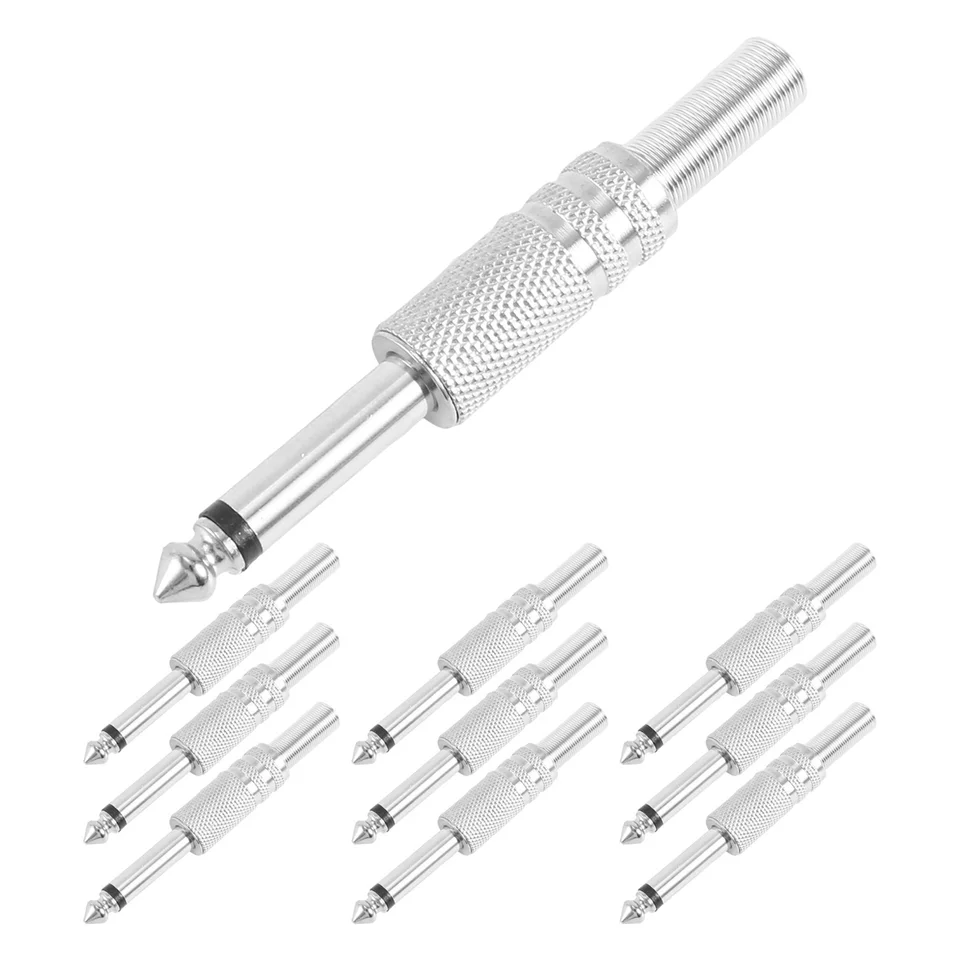 6,35 mm mono zosilňovač zástrčka 1/4inch Male Mono Mono Mono Mono Jack Audio Conector Plug Mikrofón Audio konektory 10ks