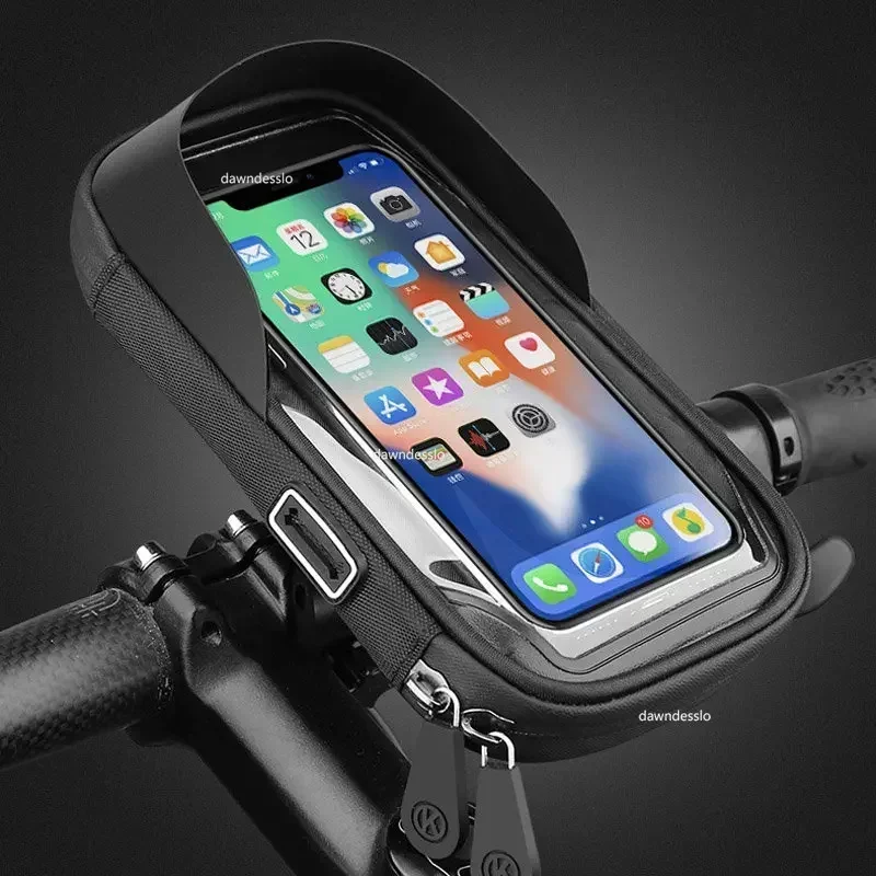 6,4 palcový vodotesný držiak na bicykel Držiak na puntičku Motocyklovú rukoväť Mount Bag Case Universal Bike Scooter Držiak na mobilný telefón