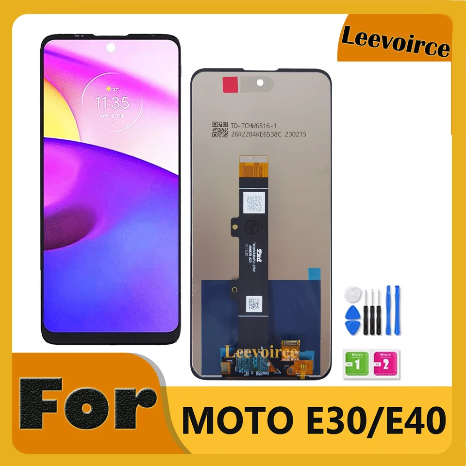 6,5 palcový originál pre Motorola Moto E40 LCD XT2159-4 Zostava digitátora dotykového panela Display Panel Digitalizátor pre Moto E30 XT2158-6 LCD