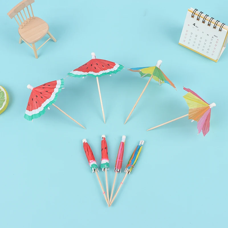 6-50ks kawaii dáždnik Picks Mini Cartoon Children Snack Cake Dezert špáradlo na obedové obedy kokteil kokteil