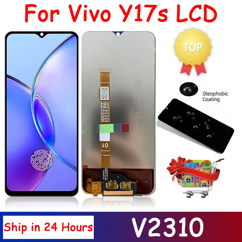 6.56 Kvalita AAA pre Vivo Y17S V2310 LCD displej dotykovej obrazovky Digitalizátor Digitalizátor Y17S Displej výmeny opravných dielov
