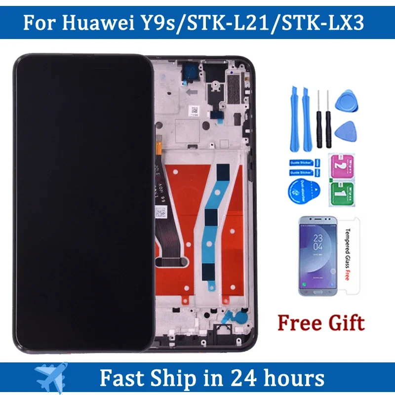 6,59 'originál pre Huawei Y9S / P Smart Pro 2019 LCD displej s dotykovou obrazovkou 10 dotykový digitačný zostava Rám STK-L21 LCD