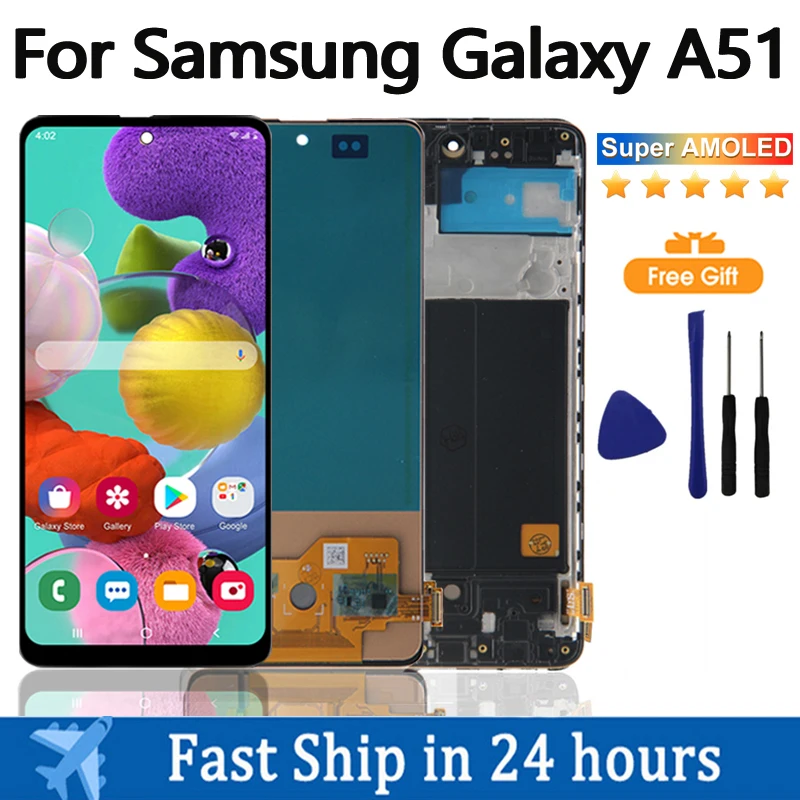 6,5''Super AMOLED LCD pre Samsung Galaxy A51 LCD displej dotykovej obrazovky Digitalizátor Digitalizátor A515 A515FN/DS A515F