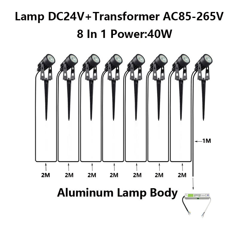 6/6/8/10 balenie LED záhradné svetlo LAGHN LIGHT LIGHT IP65 Záhradná dekorácia DC24V až 110V220V 40W20W Landscape Light Spotngh