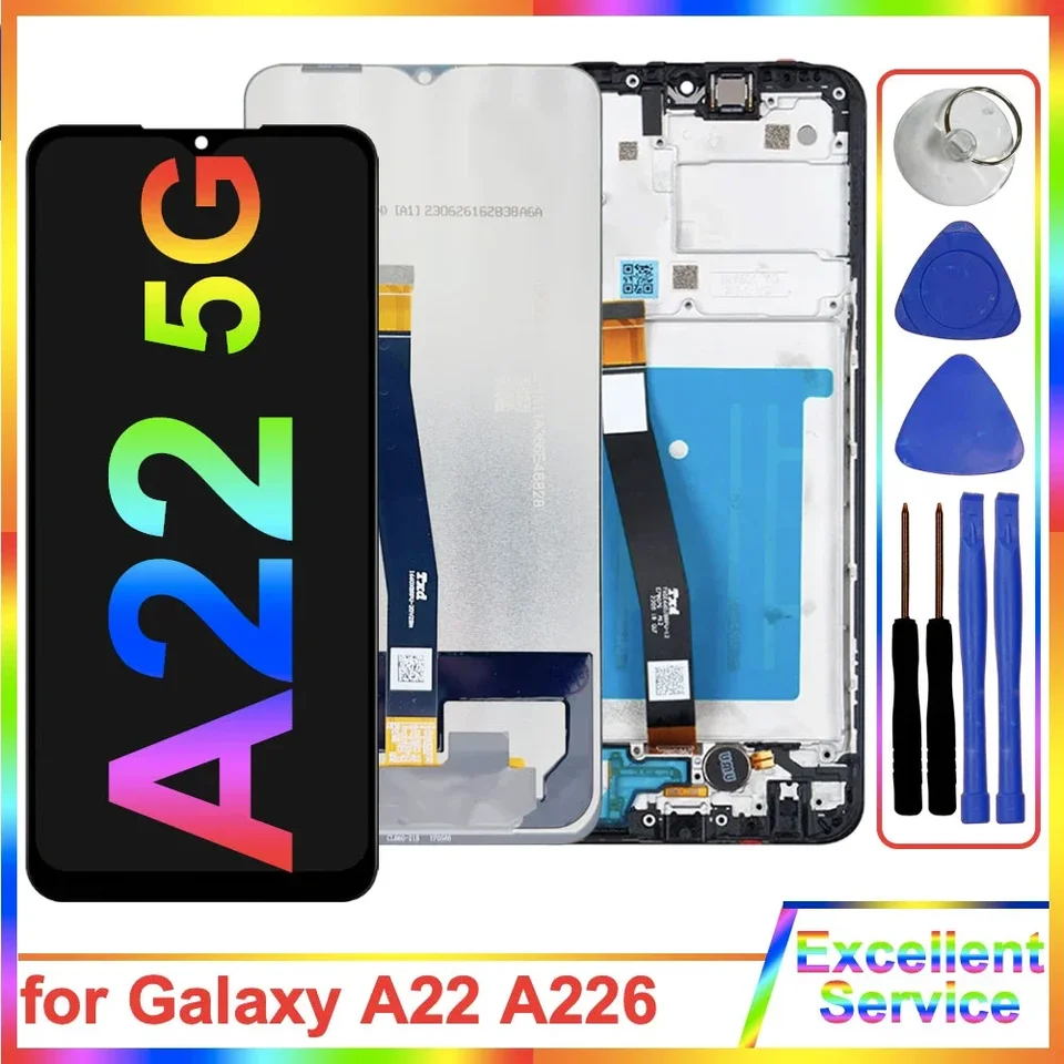 6.6 '' LCD pre Samsung Galaxy A22 5G A226B Display Display Digitalizátor Digitalizátor Zostava pre výmenu Samsung A22 5G SCRES SM-A226B