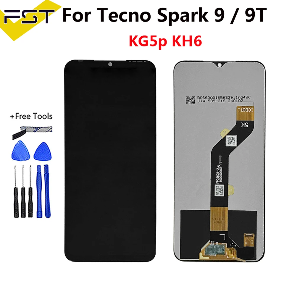 6,6 palca pre Tecno Spark 9 kg5p LCD Display Display Digitalizátor Digitalizátor pre Tecno Spark 9 Spark 9T KH6 LCD senzor