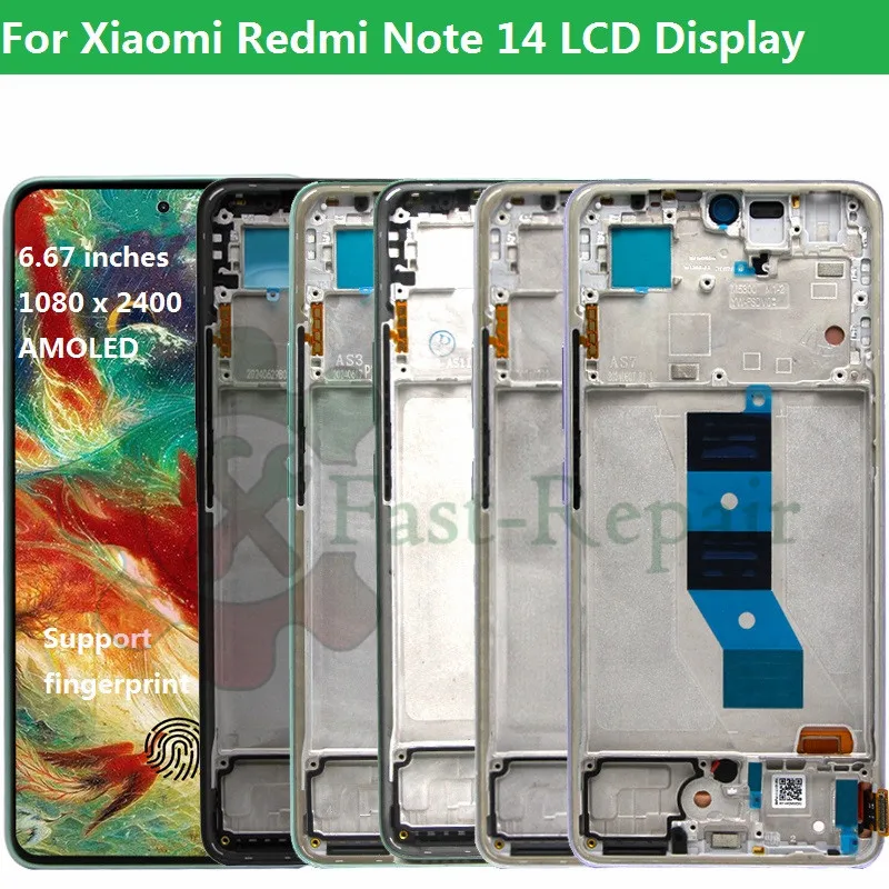 6,67 palca AMOLED pre Xiaomi Redmi Note 14 LCD displej s zostavou digitátora dotykovej obrazovky pre Redmi Note 14 LCD displej