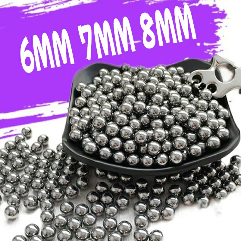 6/7/8 mm 100ks uhlíkové oceľové gule Slingshot Lovec Lovec Oceľové gule Lovery vonkajšie lovecké munície ložiská