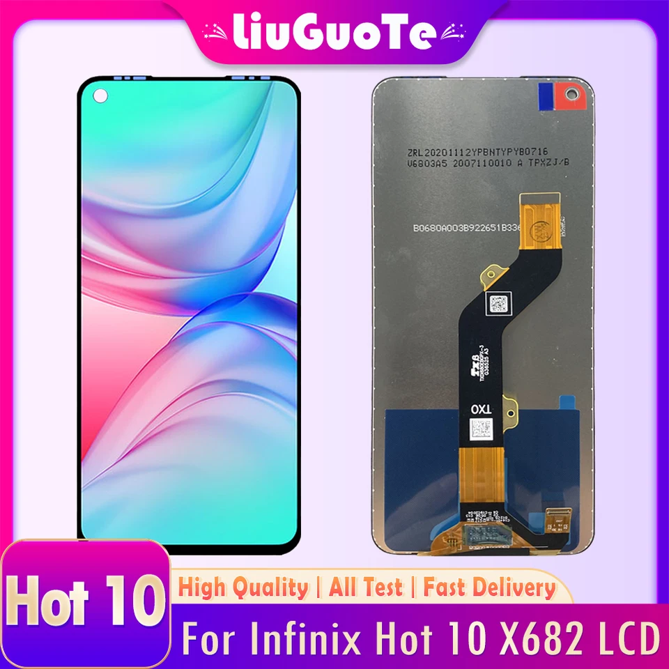 6,78 '' Pôvodný displej pre Infinix Hot 10 x682 LCD Display Display Digitalizátor Digitalizátor pre infinix HOT10 x682B X682C LCD