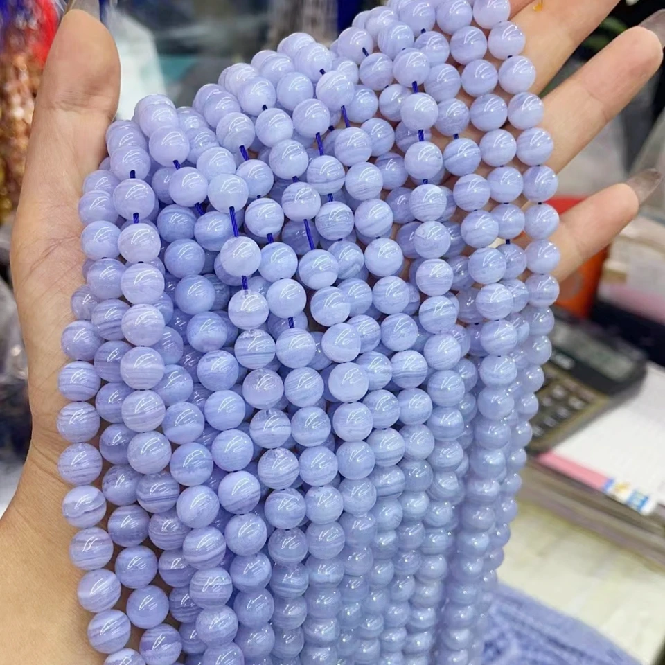 6 8 10 mm Prírodné fialové čipky agát Gemstone voľné korálky DIY náramky náhrdelník šperky výroby šperkov
