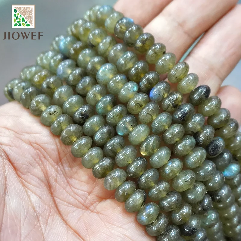 6/8/10 mm prírodný kameň zelený labradorit Rondelle Round Spacer Pirálky pre šperky výroby náramkov DIY náramky 15 ''