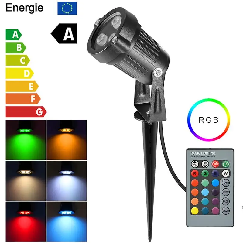 6/8/12W RGB LED záhradné svetlo LIGHTWARE LIGHTLEWSE LIGHTOPLE VODNÉ IP65 Outdoor Lawn Lamp pre vonkajší dvor s plug diaľkovým 85-265V