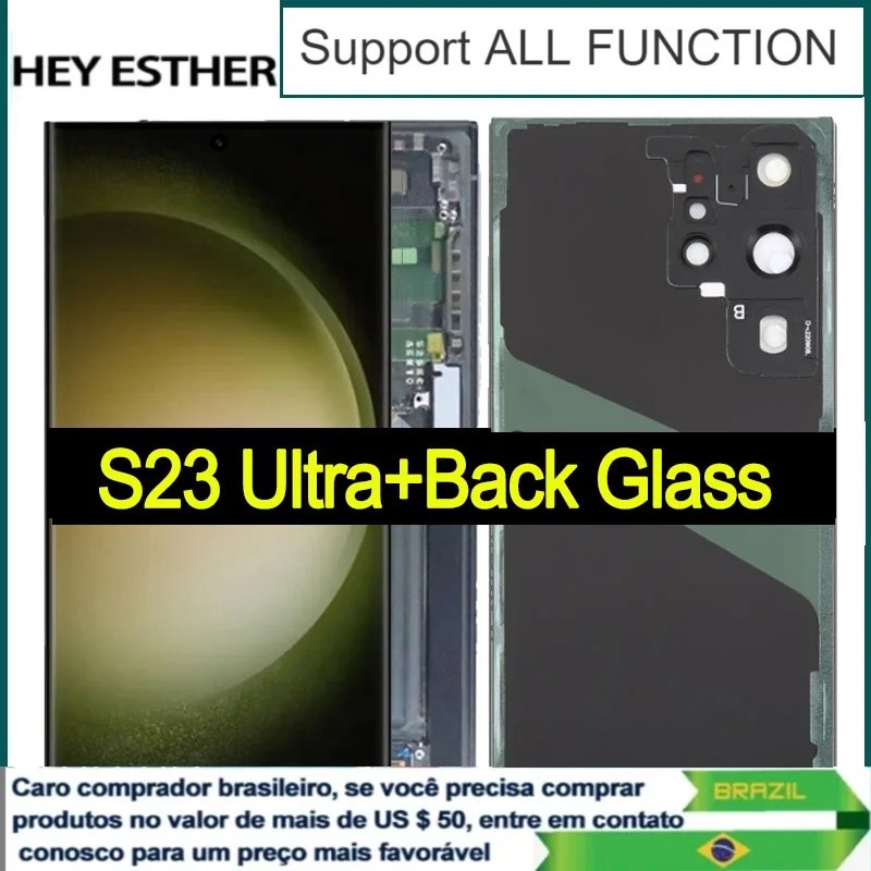 6.8 '' Dynamic AMOLED LCD náhrada za Samsung S23 Ultra Touch Screen SCRES SM-S918B, SM-S918B/DS Displej so zadným sklom