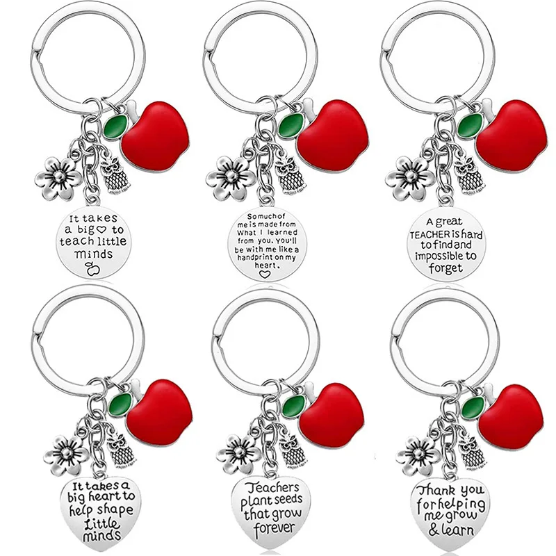 6/8ks učiteľka Keychain Učiteľ ocenenie darčeky narodeniny Valentína vianočné darčeky pre učiteľov Ďakujeme darčekmi