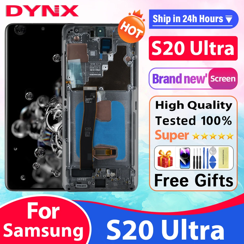 6.9 '' Super AMOLED SUPTION za Samsung S20 Ultra SM-G988B/DS LCD DISPLEY TOONTY SCREE S20 Ultra 5G