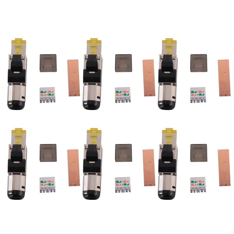 6-balenie nástroja bez tieneného RJ45 Cat 8, CAT8 Pole Termination Zátka, konektor CAT8, CAT8