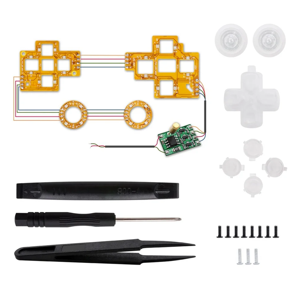6 Colors DIY Light Board pre PS5 Game Console Luminated D-Pad Tummsticks Face Goming (DTF) LED súprava pre PlayStation5