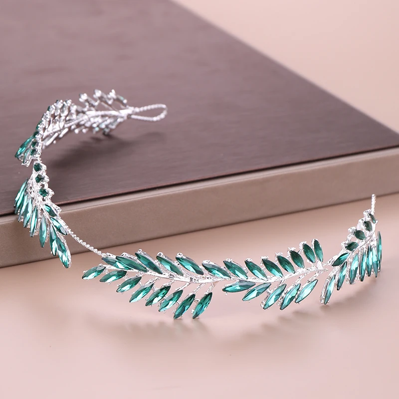6 farebných krištáľových kamienkov Svadobné čelenka čelenka Tiara Svadobná hlavná kadová ozdoba nevesta Hairband Dámske vlasové šperky
