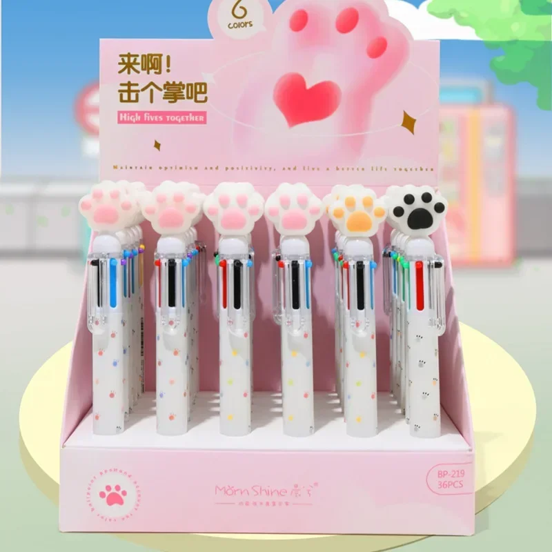 6 farieb guľôčkové perá kawaii mačacie labky gélové perá pre plánovač Kórejské kancelárske potreby Študenti Darčeky Školské kancelárske písacie potreby
