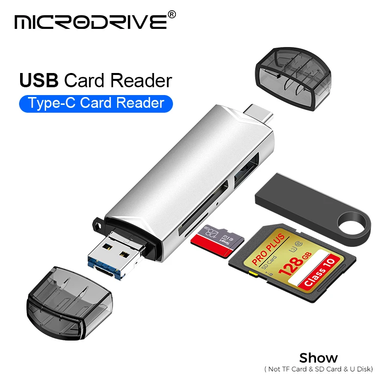 6 in 1 čítačka kariet USB3.0 na typ C Micro Universal OTG Adaptér Multifunkčný adaptér SD TF vysokorýchlostná prevodovka