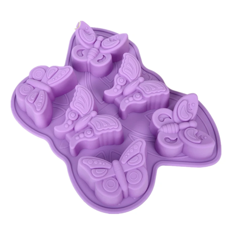 6 jamka 3D hmyz motýľa silikónový koláč na pečenie formy košíčku Panva Čokoládové dezertné mydlové formy Muffin šálky