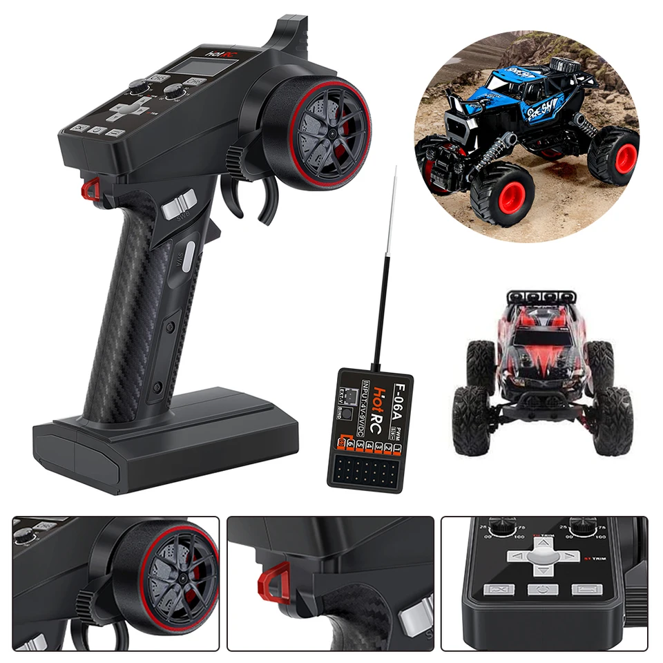 6-kanálový RC vysielač a ručne ovládaný diaľkový ovládač RC RC na lezenie driftového vozidla RC Tank