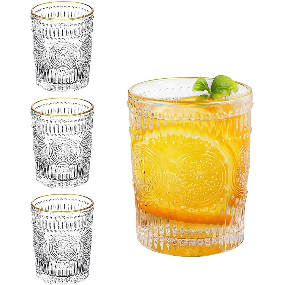 6 ks 300 ml priehľadné poháre na víno Sada Pitie šálky barokového skla na večere