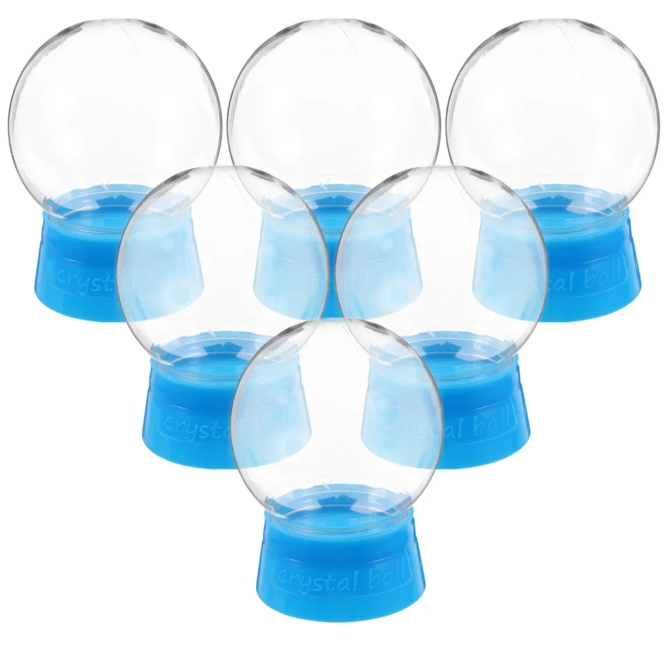 6 ks domáci krištáľový guľôčkový guľa Bell Jar Globe Eternal Domes Plast Snow Globes pamiatka na zobrazenie puzdra Halloween Child