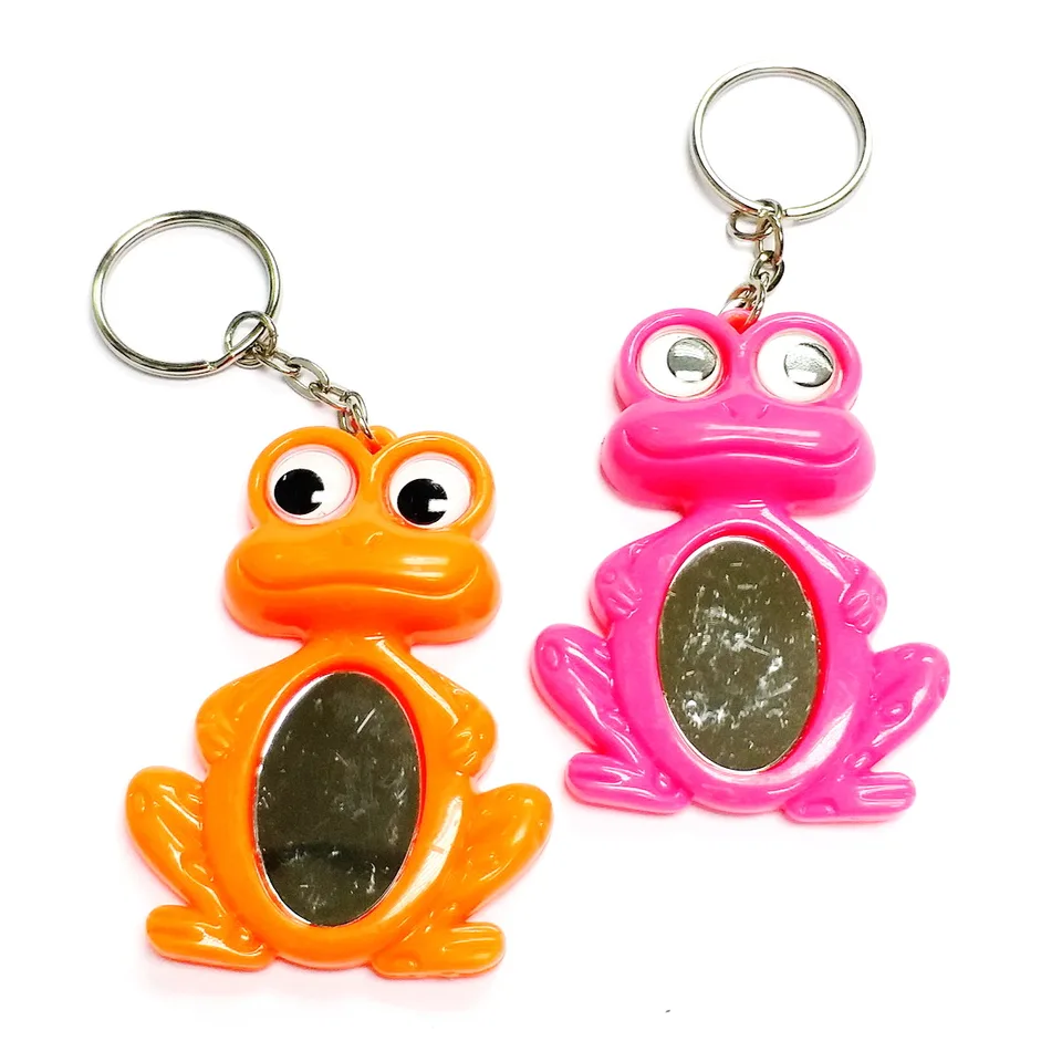 6 ks Frog Mirror s kľúčovou reťazou Kid vintage kúzlo móda módna priaznivá narodeninová oslava oslavovania darčekového novinky Karneval