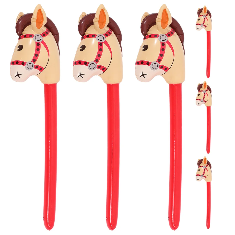 6 ks kýč na koni hlava Deti fandenie tyčiniek Small Horse's Sports Sports Party uprednostňuje PVC