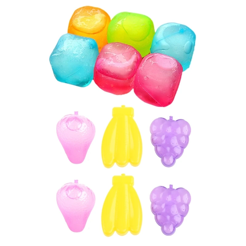 6 ks plastové farebné opakovane použiteľné kocky ľadu chladiace kocky ľadu nemelové umývateľné ľadové kocky Party Dodávky pre whisky T5EF