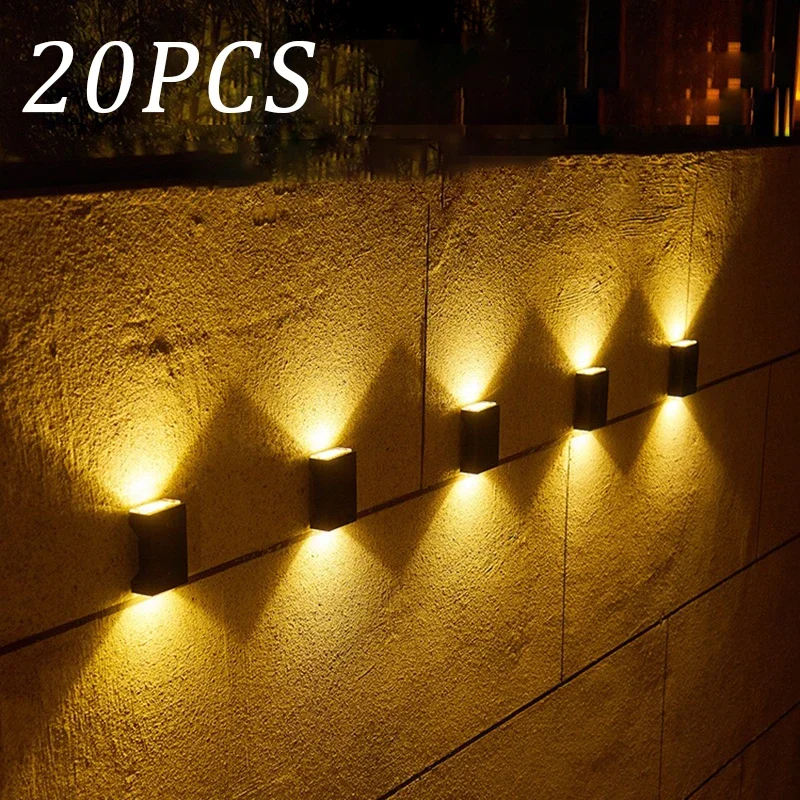 6 LED solárna nástenná lampa vonkajšia vodotesná vodotesná hore a dole svetelné osvetlenie záhradné dekorácie Solárne svetlá schodové plot slnečné žiarovka lampa