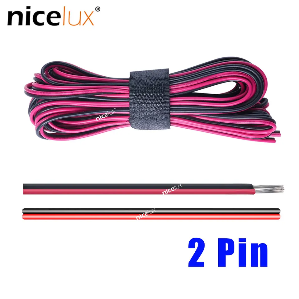 6 metrov 2pin 20awg UL2468 Predlžovací kábel Použitie pre 12 V 24 V LED pásová páska String String Pripojte elektrický drôt konzervovaný meď natiahnutý kábel