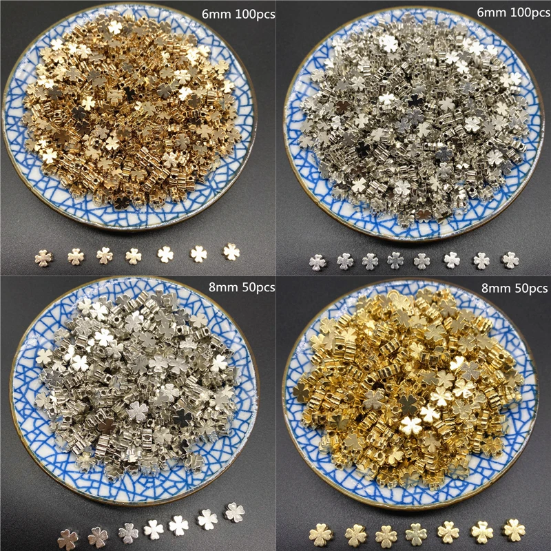 6 mm 8 mm Štyri listové ďatelina Akrylové korálky DIY Loose Spacer Pirálky pre šperky výroby náramkových náušníc Náramok