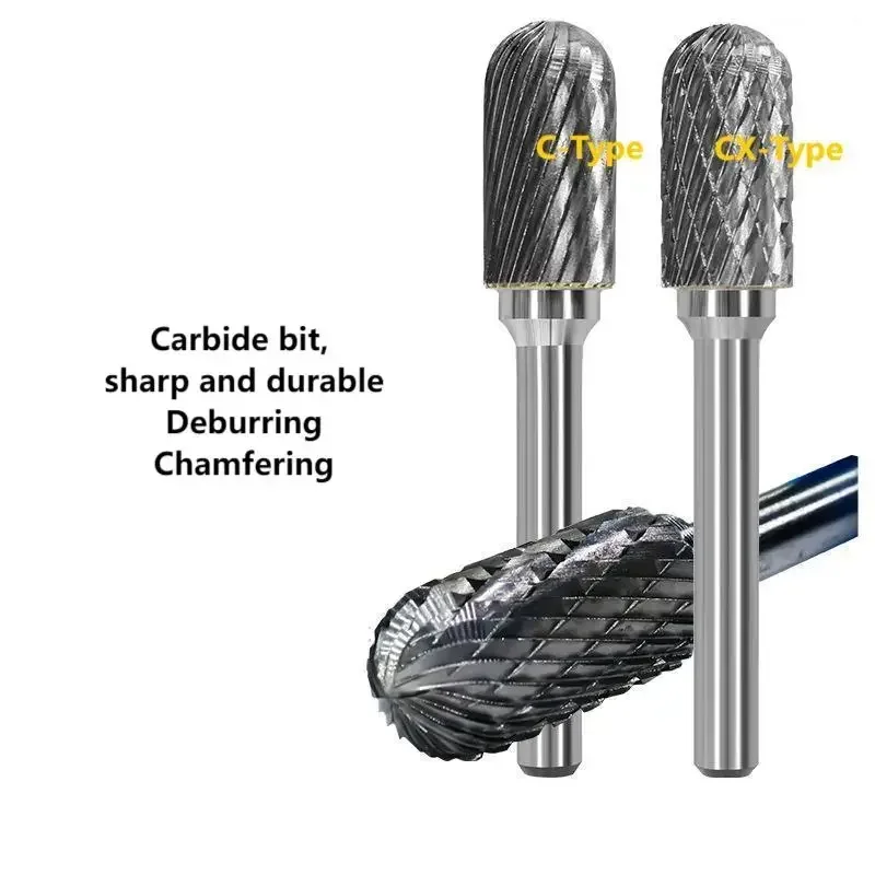 6 mm c & cx typu hlava hlavy volfrámu karbid rotačný súbor nástroja Bod Burr brúska brúsivo náradie Vŕtačka mletie bit bit pre kovové nástroje