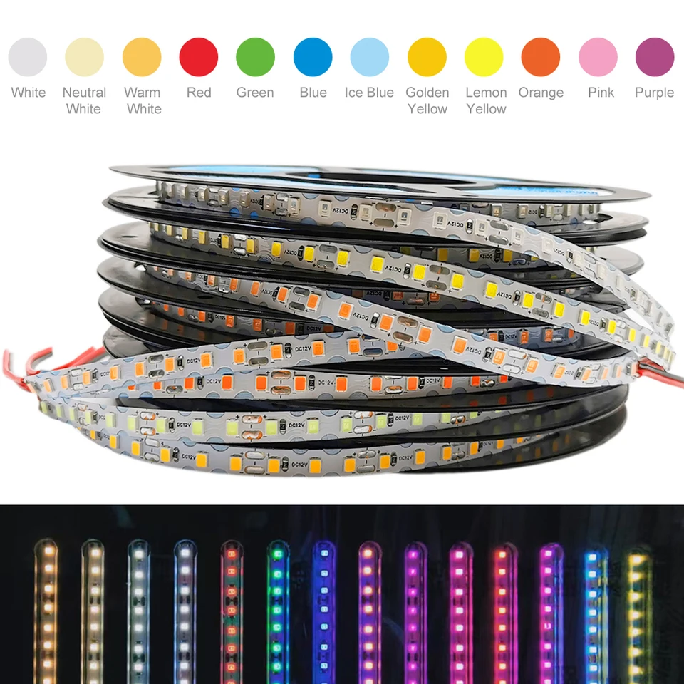 6 mm DC12V 2835SMD LED Strip S tvar ohýbateľný flexibilný skladací reťazec svetlo 120led/m DIY Neon znamenie písmeno pre silikónový neón