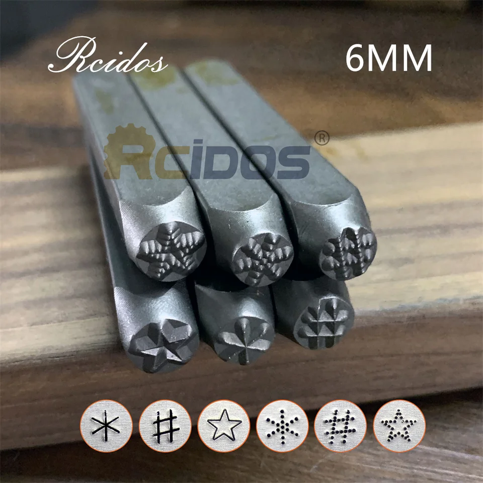 6 mm hviezdna libra Asterisk Design Metal Jewelry Stamps, RCIDOS DOT DIY náramok/symboly šperkov oceľová pečiatka, cena 1ks