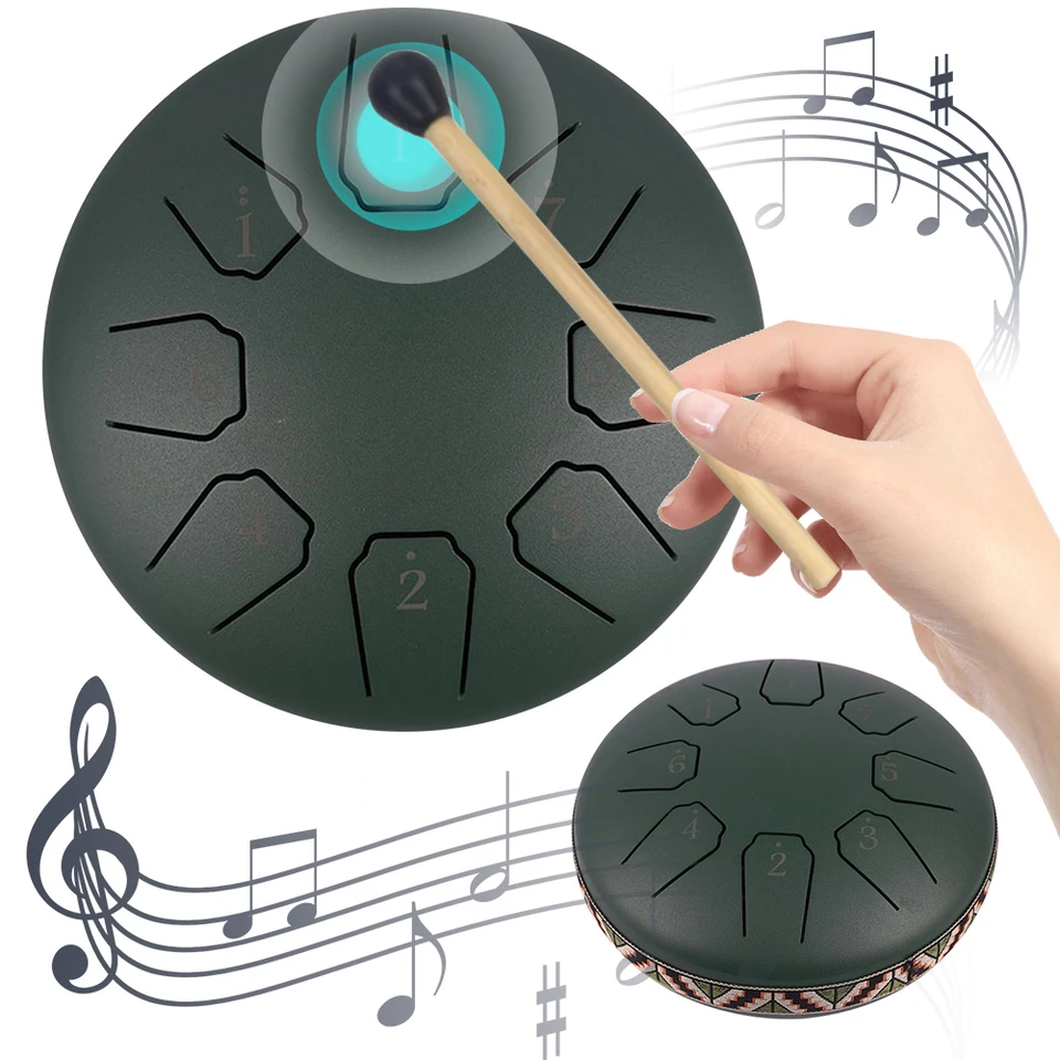 6 palcov 8 Poznámky Handpan Drum s cestovným taškou a paličkami ručného panvice Drum zvukové uzdravovacie nástroje pre meditáciu jogy jedinečný darček