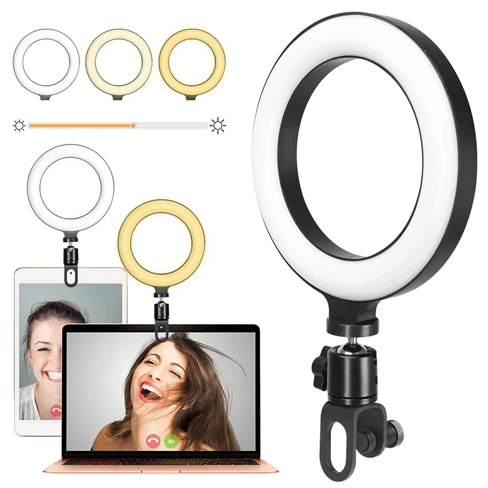 6 -palcové osvetlenie LED žiarovky LED s klipom na počítači pre prenosný počítač pre video konferencia webová kamera naživo vysielanie YouTube