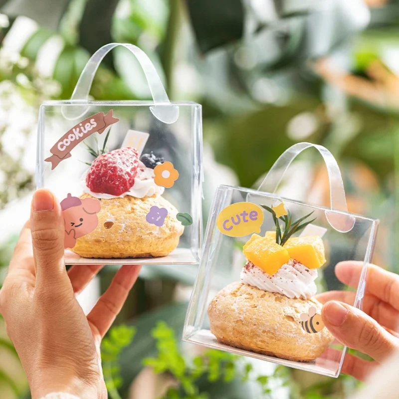 6-palcový prenosný obalový obal na balenie Hot Predaj malého koláča pečivo pečenie pečivo mini dezert priehľadný prenosný box