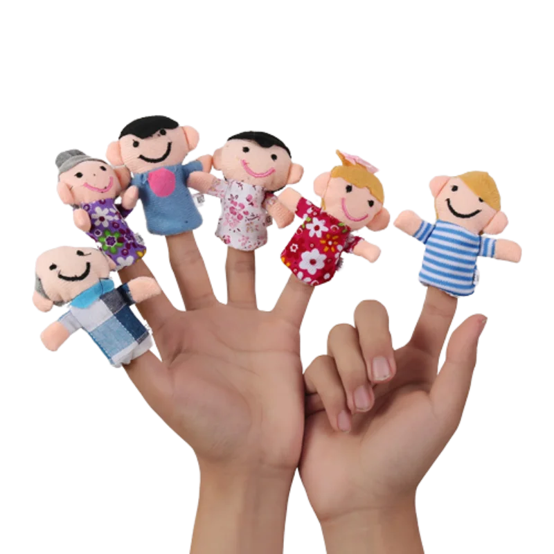 6 počítačov Karikatúry Zvieratá Rodinný prst Puppet mäkké plyšové hračky Role Play Storytelling Letter Doll Hračky pre deti pre deti darček